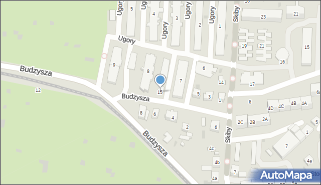 Gdańsk, Budzysza Wosia, 15, mapa Gdańska
