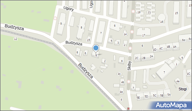 Gdańsk, Budzysza Wosia, 4, mapa Gdańska