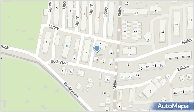 Gdańsk, Budzysza Wosia, 5a, mapa Gdańska