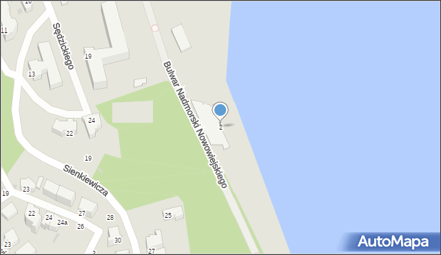 Gdynia, Bulwar Nadmorski Feliksa Nowowiejskiego, 2, mapa Gdyni