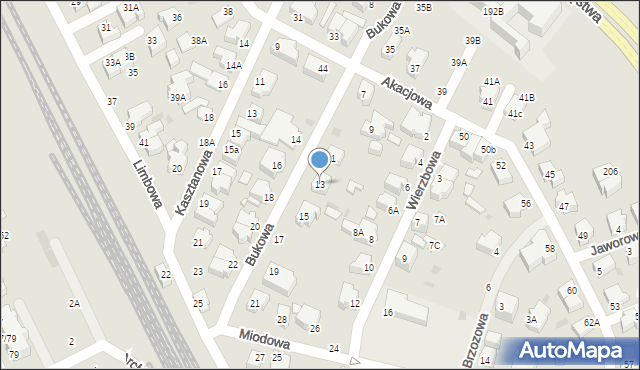 Gdynia, Bukowa, 13, mapa Gdyni