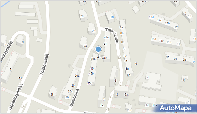 Gdynia, Buraczana, 43, mapa Gdyni