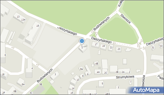 Głogów, Budowlanych, 1, mapa Głogów