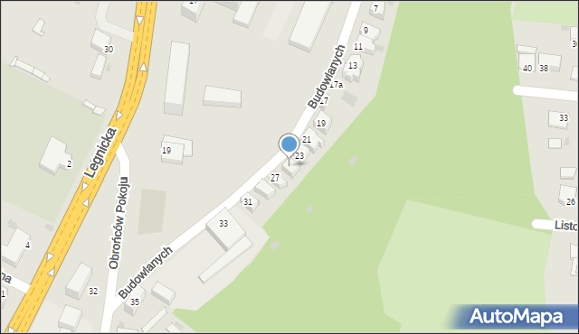 Głogów, Budowlanych, 25, mapa Głogów
