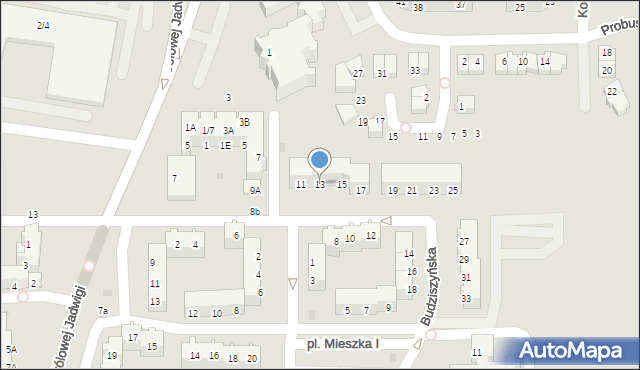 Głogów, Budziszyńska, 13, mapa Głogów