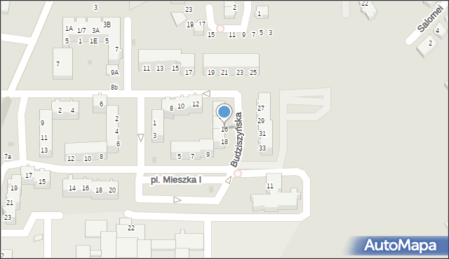Głogów, Budziszyńska, 16, mapa Głogów