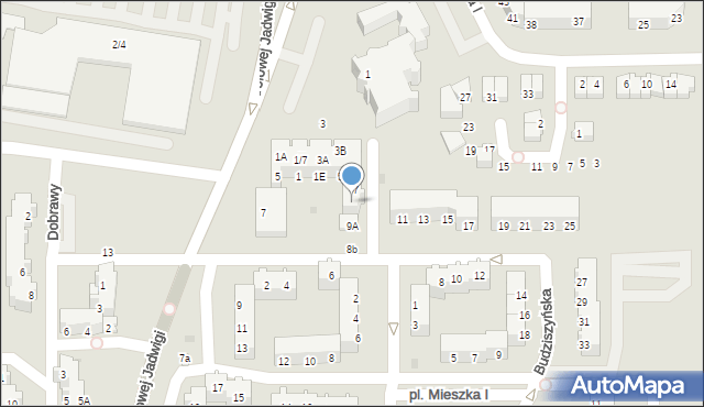 Głogów, Budziszyńska, 9, mapa Głogów