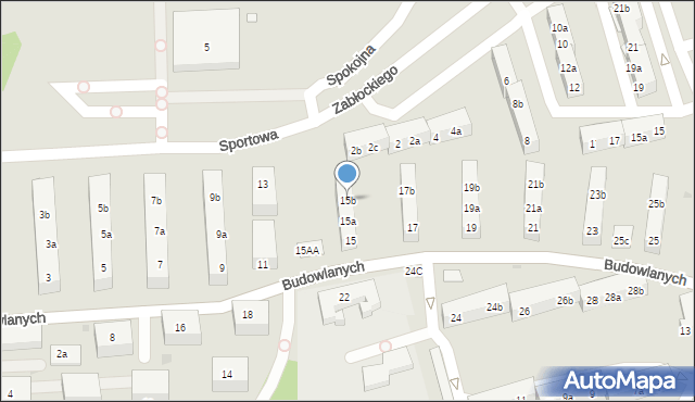 Gniezno, Budowlanych, 15b, mapa Gniezna