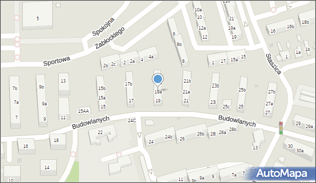 Gniezno, Budowlanych, 19a, mapa Gniezna