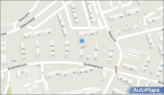 Gniezno, Budowlanych, 23b, mapa Gniezna