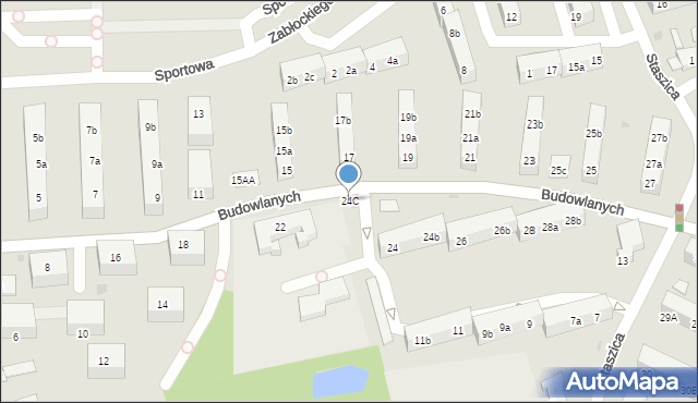 Gniezno, Budowlanych, 24C, mapa Gniezna