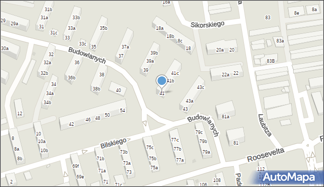 Gniezno, Budowlanych, 41, mapa Gniezna