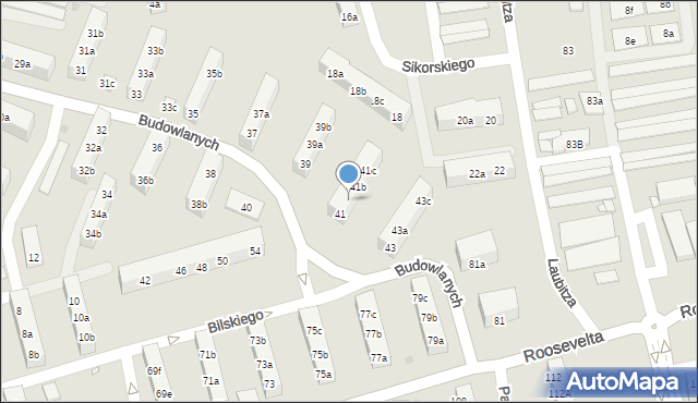 Gniezno, Budowlanych, 41a, mapa Gniezna