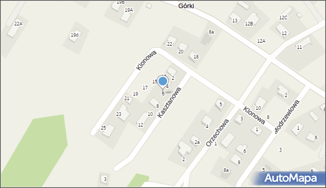 Górki, Bukowa, 6, mapa Górki