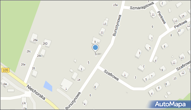 Gryfice, Bursztynowa, 7, mapa Gryfice