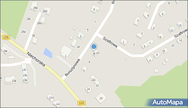 Gryfice, Bursztynowa, 8, mapa Gryfice