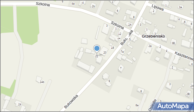 Grzebienisko, Bukowska, 22, mapa Grzebienisko