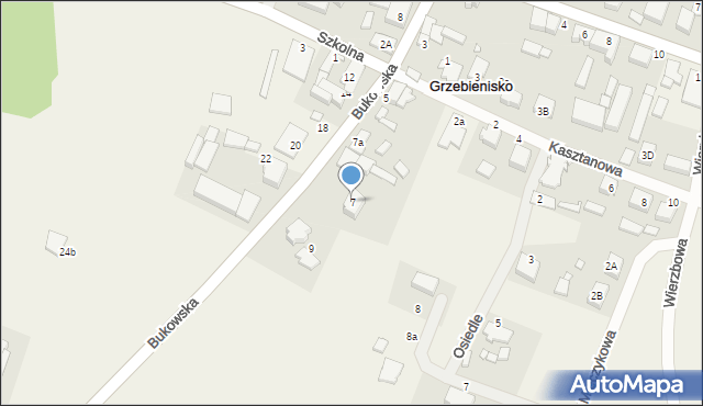 Grzebienisko, Bukowska, 7, mapa Grzebienisko
