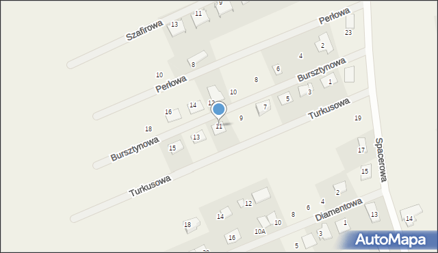 Grzędzice, Bursztynowa, 11, mapa Grzędzice