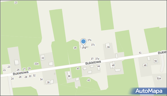 Grzegorzewice, Bukietowa, 37a, mapa Grzegorzewice