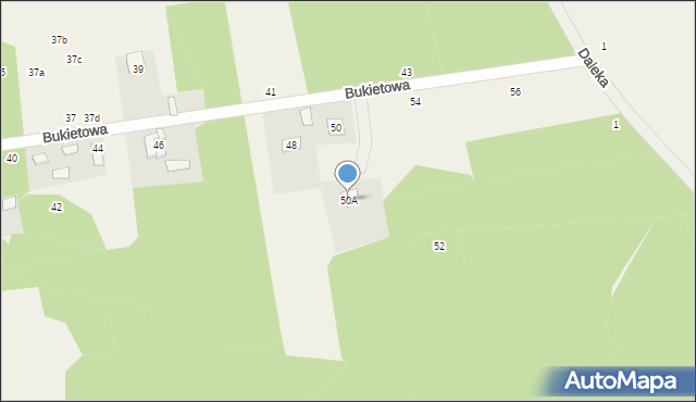 Grzegorzewice, Bukietowa, 50A, mapa Grzegorzewice