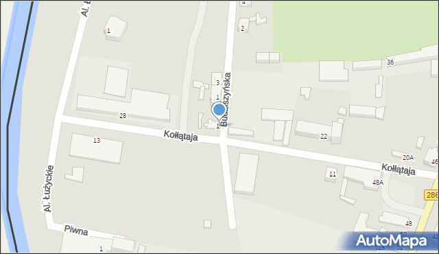 Gubin, Budziszyńska, 1A, mapa Gubin