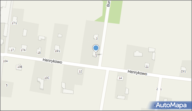 Henrykowo, Bursztynowa, 1, mapa Henrykowo