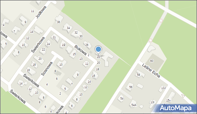 Jabłonna, Bukowa, 22, mapa Jabłonna