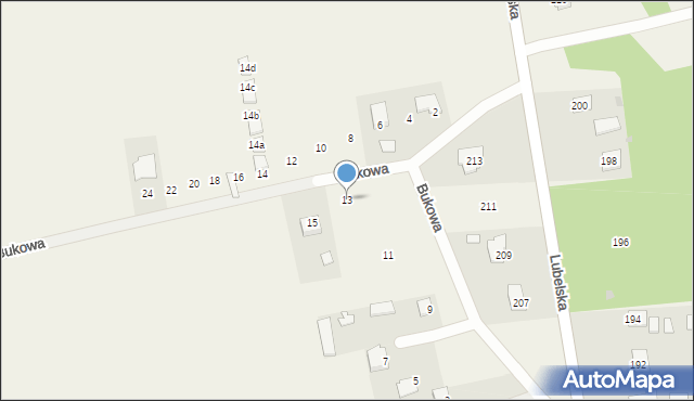 Jakubowice Konińskie, Bukowa, 13, mapa Jakubowice Konińskie