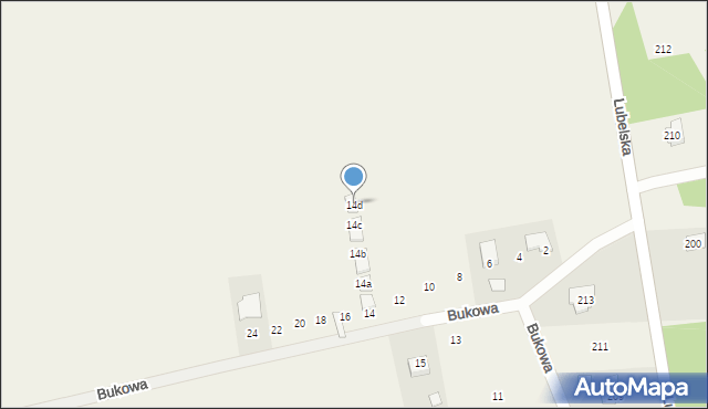 Jakubowice Konińskie, Bukowa, 14d, mapa Jakubowice Konińskie