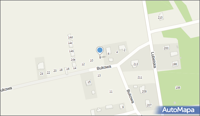 Jakubowice Konińskie, Bukowa, 8, mapa Jakubowice Konińskie