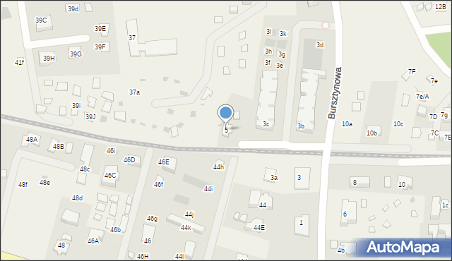 Jantar, Bursztynowa, 5, mapa Jantar