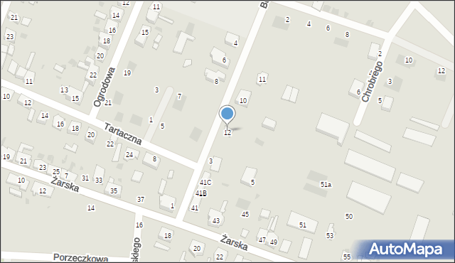 Jasień, Budowlanych, 7, mapa Jasień