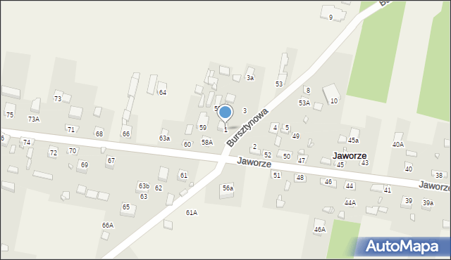 Jaworze, Bursztynowa, 1, mapa Jaworze