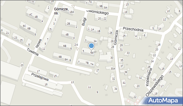 Jaworzno, Bulgi Edwarda, 5A, mapa Jaworzno