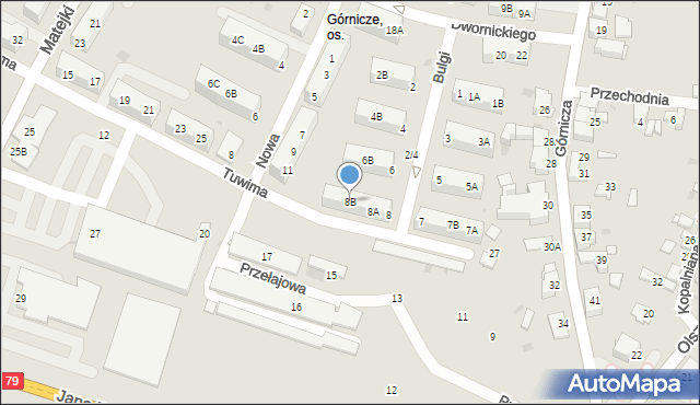 Jaworzno, Bulgi Edwarda, 8B, mapa Jaworzno