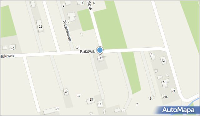 Jedlicze B, Bukowa, 11, mapa Jedlicze B