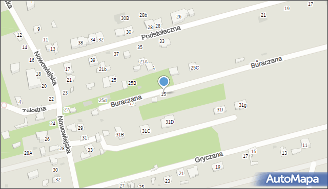 Józefów, Buraczana, 15, mapa Józefów