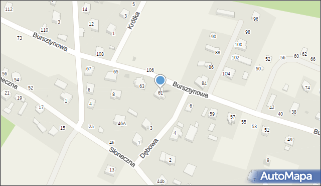 Junoszyno, Bursztynowa, 61, mapa Junoszyno