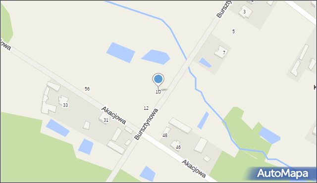 Kąck, Bursztynowa, 10, mapa Kąck