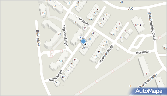 Kalisz, Bujnickiego Ignacego Adama, 28, mapa Kalisza