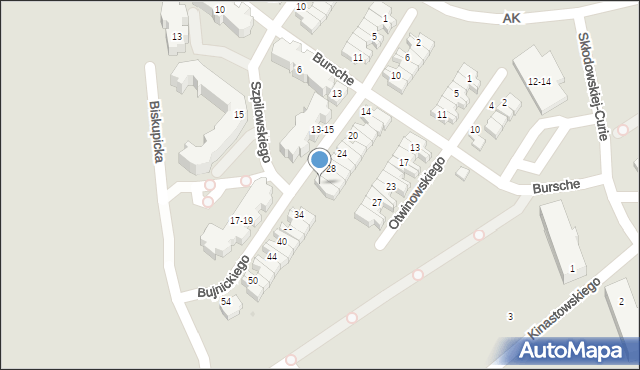 Kalisz, Bujnickiego Ignacego Adama, 32, mapa Kalisza