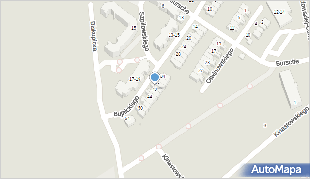 Kalisz, Bujnickiego Ignacego Adama, 40, mapa Kalisza