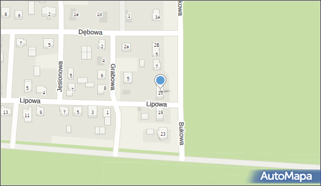 Kazimierz Biskupi, Bukowa, 15, mapa Kazimierz Biskupi