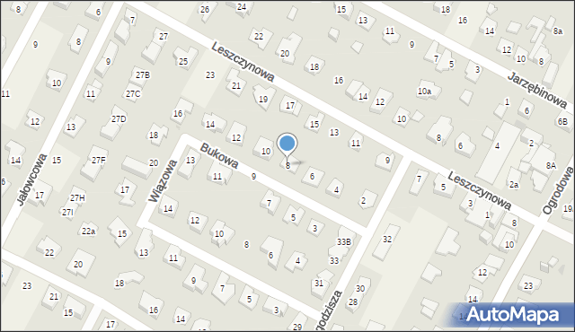 Kiełpin, Bukowa, 8, mapa Kiełpin