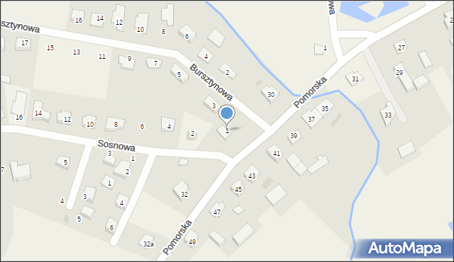 Kleszczewko, Bursztynowa, 1, mapa Kleszczewko