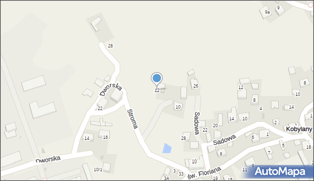 Kobylany, Bursztynowa, 12, mapa Kobylany