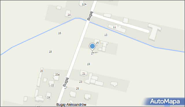 Koczargi Nowe, Bugaj, 17, mapa Koczargi Nowe