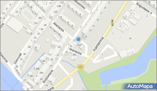 Kołobrzeg, Budowlana, 27A, mapa Kołobrzegu