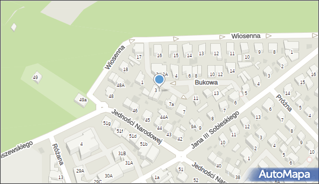 Kołobrzeg, Bukowa, 5, mapa Kołobrzegu